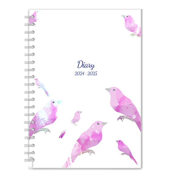 Minimalist birds 2026 diary cover Charlie