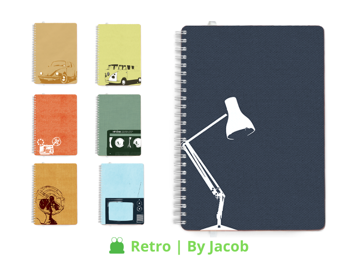 Personalised Dairies & Notebooks, Retro design theme