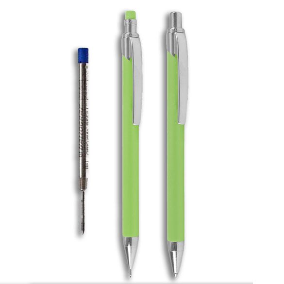 Green pen and propelling pencil