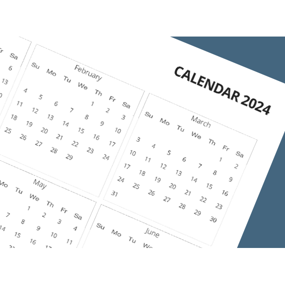 Calendar pages for forward planning inside diary