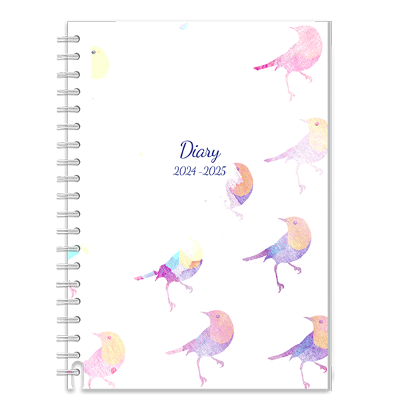 Minimalist birds 2026 diary cover Alpha