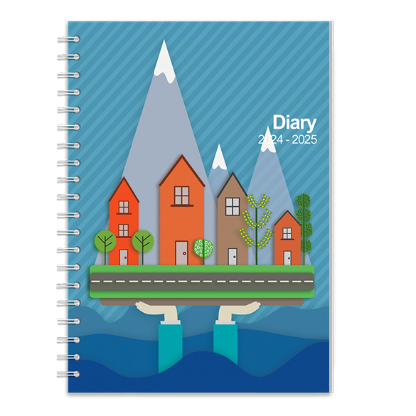 A5 Academic Diary with Water Paper Town Cover