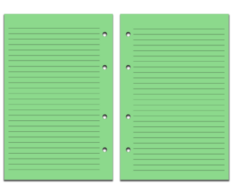 A4 Size Refill Insert Set | 48 Sheets (96pp) | Green Lines