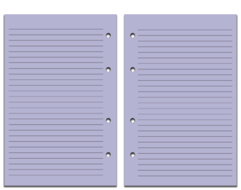 A4 Size Refill Insert Set | 48 sheets (96pp) | Lilac Lines