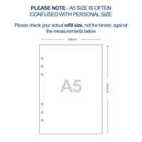 A5 Size Refill Insert Set | 52 Sheets | Green Lines