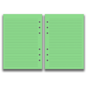 A5 Size Refill Insert Set | 48 Sheets (96pp) | Green Lines