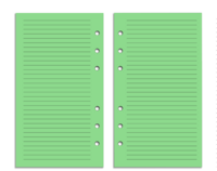 Personal Size Refill Insert Set | 52 Sheets | Green Lines