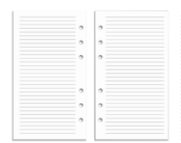 Personal Size Refill Insert Set | 52 Sheets | White Lines
