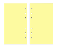 Personal Size Refill Insert Set | 52 Sheets | Yellow Blank