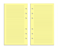 Personal Size Refill Insert Set | 52 Sheets | Yellow Lines