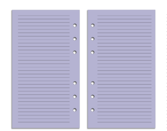 Personal Size Refill Insert Set | 48 Sheets (96pp) | Lilac Lines