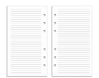 Personal Size Refill Insert Set | 48 Sheets (96pp) | White Lines