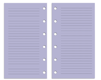 Pocket Size Refill Insert Set | 48 Sheets (96pp) | Lilac Lines