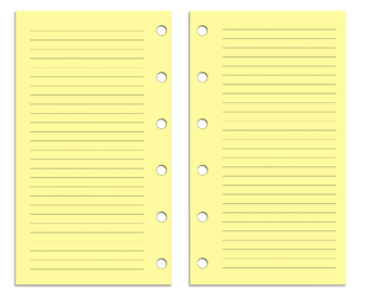 Pocket Size Refill Insert Set | 48 Sheets (96pp) | Yellow Lines